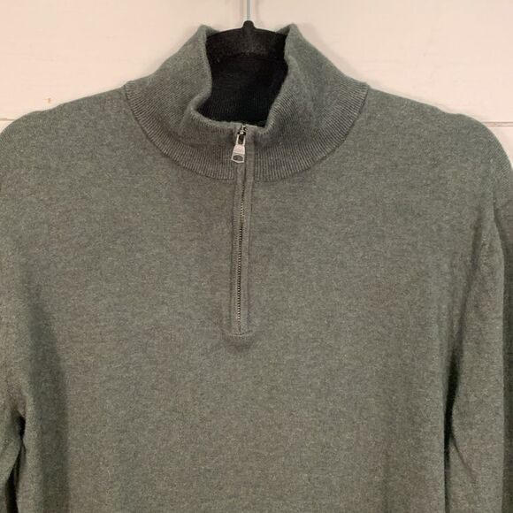 Banana Republic dark green cotton cashmere blend lightweight sweater size medium - Picture 2 of 8